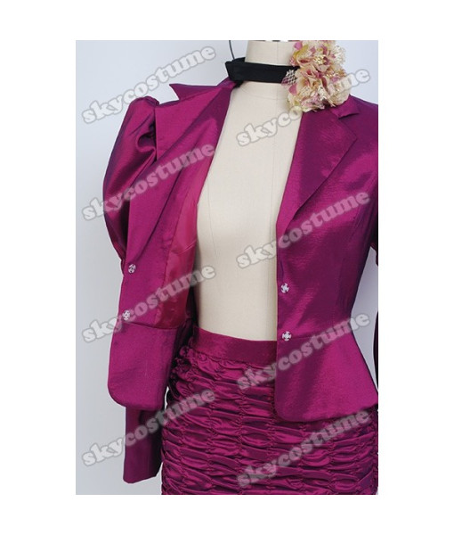 The Hunger Games Effie Trinket Purple Dress suit Movie Cosplay Costume from The Hunger Games