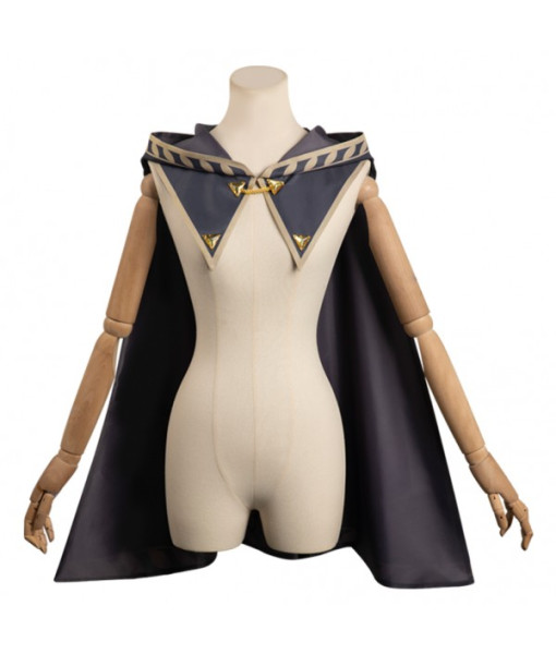 Grey Printed Trim Short Cape Cloak Fantasy Halloween Costume  Grey Printed Trim Short Cape Cloak Fantasy Halloween Costume