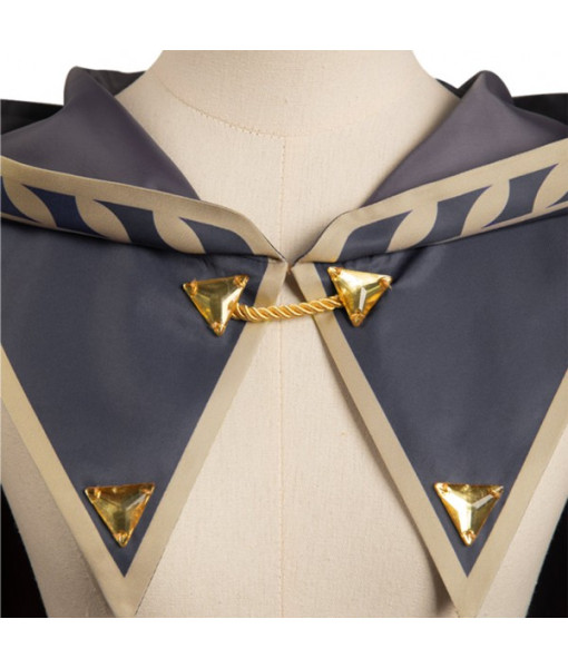 Grey Printed Trim Short Cape Cloak Fantasy Halloween Costume  Grey Printed Trim Short Cape Cloak Fantasy Halloween Costume