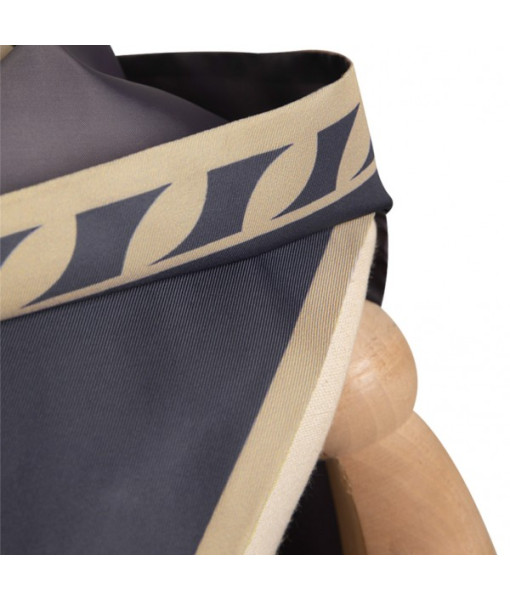 Grey Printed Trim Short Cape Cloak Fantasy Halloween Costume  Grey Printed Trim Short Cape Cloak Fantasy Halloween Costume