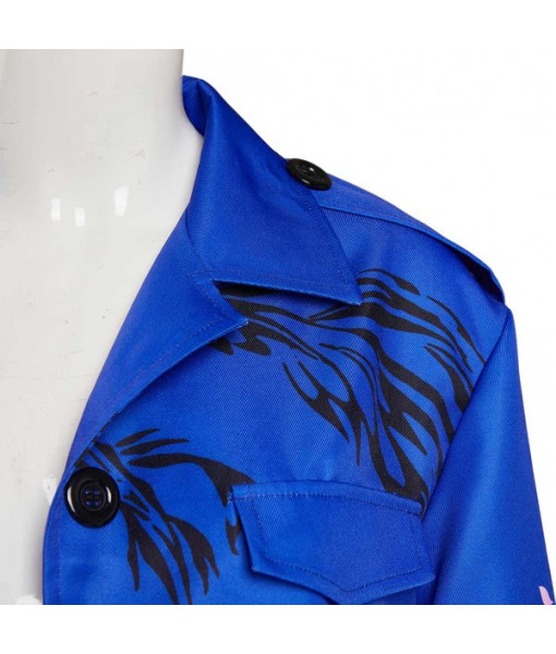 Women Blue Japanese Bakuzoku Uniform Motorcyle Gang Halloween Carnival Suit Costume