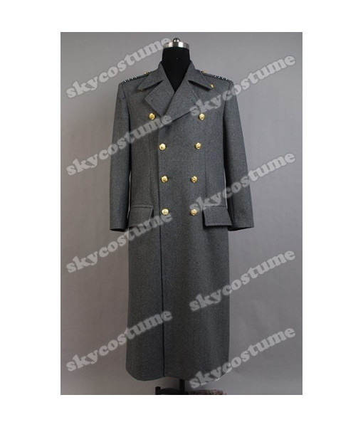 Torchwood Doctor Captain Jack Harkness Wool Trench Coat Grey Version