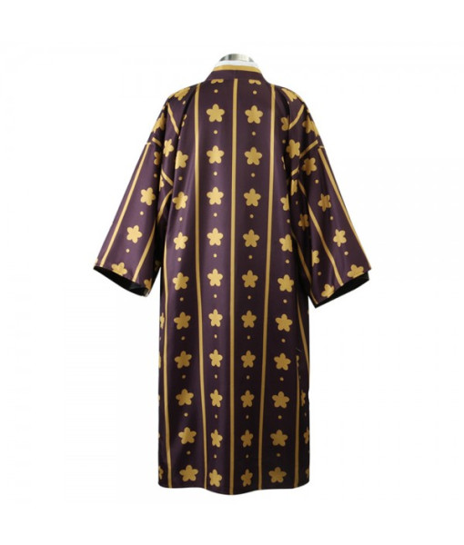 Men Black Lining Star Pattern Printed Coat Kimono Halloween Costume