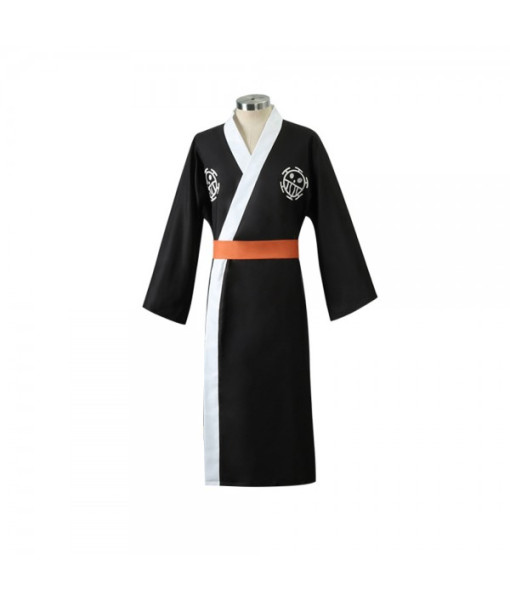 Men Black Lining Star Pattern Printed Coat Kimono Halloween Costume
