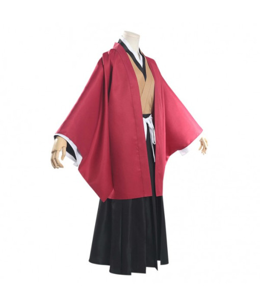 Adult Red Japanese Kimono Samurai Cosplay Fullset Halloween Costume