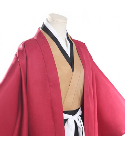 Adult Red Japanese Kimono Samurai Cosplay Fullset Halloween Costume