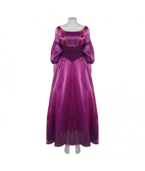 Women Dark Purple Gown Puff Sleeve Renaissance Style Halloween Costume