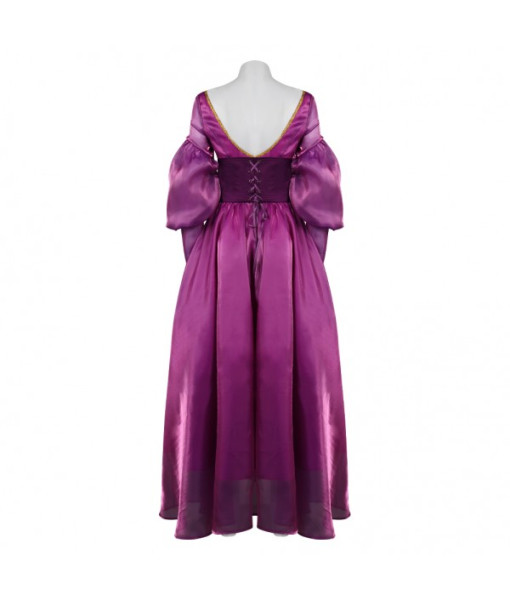 Women Dark Purple Gown Puff Sleeve Renaissance Style Halloween Costume