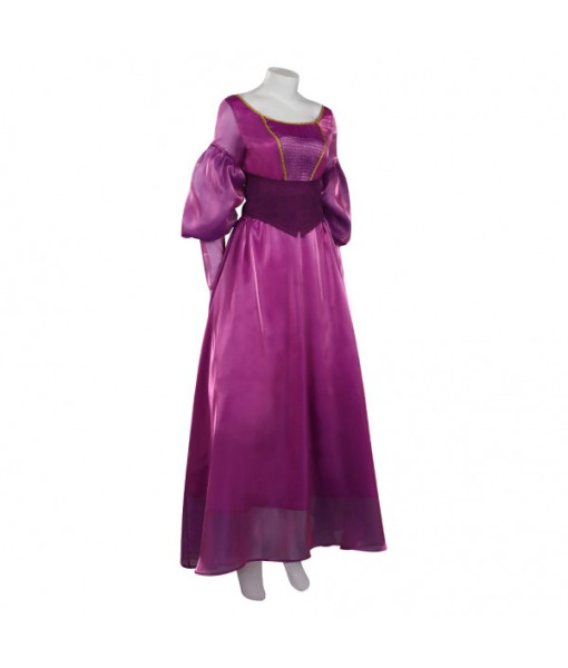 Women Dark Purple Gown Puff Sleeve Renaissance Style Halloween Costume
