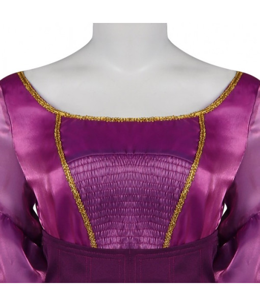 Women Dark Purple Gown Puff Sleeve Renaissance Style Halloween Costume