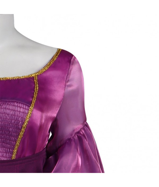 Women Dark Purple Gown Puff Sleeve Renaissance Style Halloween Costume