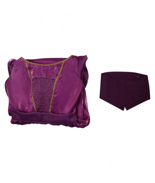 Women Dark Purple Gown Puff Sleeve Renaissance Style Halloween Costume