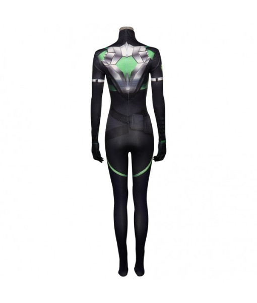 Women Green Futuristic Sci-Fi Style Jumpsuit Halloween Costume