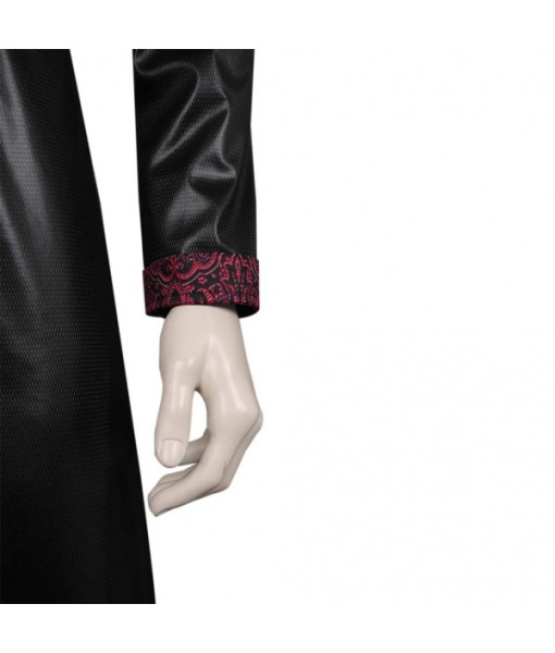 Men Medieval Fantasy King Black Leather Coat Halloween Costume
