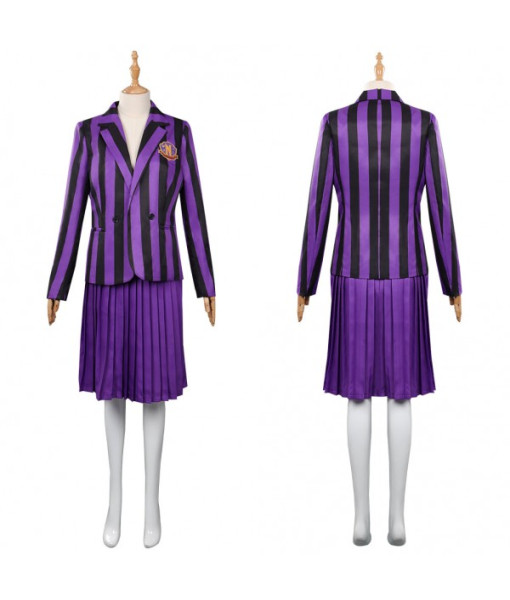 Wednesday Wednesday Addams Uniform Purple Version Halloween Cosplay Costume