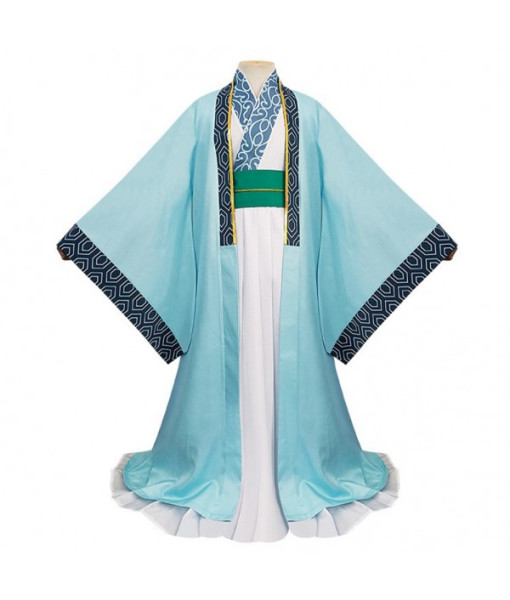 Women Light Blue Hanfu Dress Fullset Halloween Costume