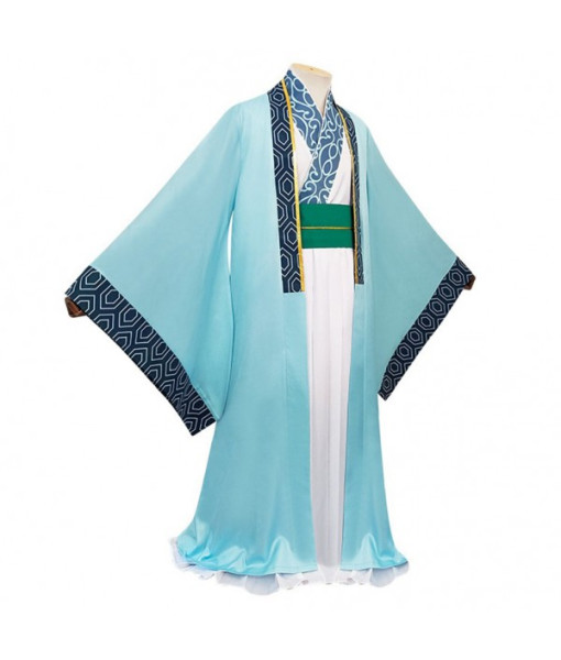 Women Light Blue Hanfu Dress Fullset Halloween Costume